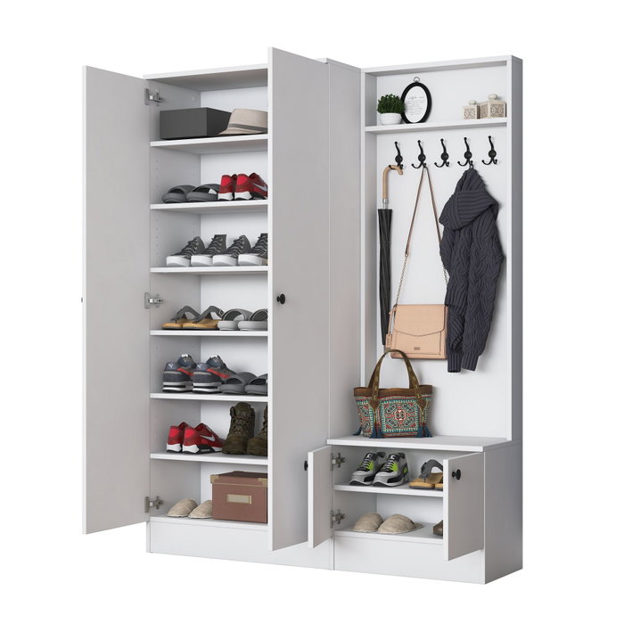 Hanah Home Soporte de Pasillo Blanco con Estanterías